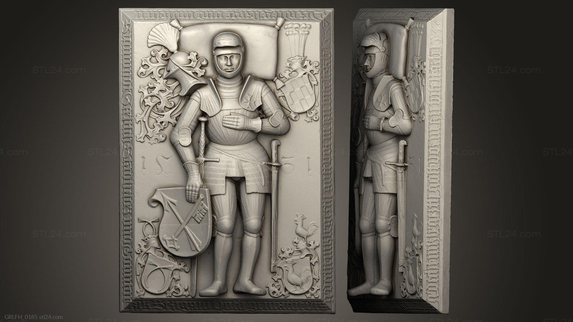 Горельефы и барельефы исторические и религиозные (Надгробие, GRLFH_0185) 3D модель для ЧПУ станка